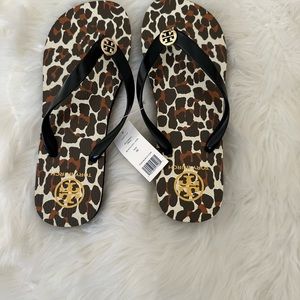 Tory Burch cheetah flip flops